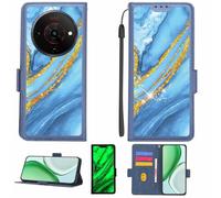 Aroepurt Custodia Comaptibile per Zte Blade A76 5G Case Custodia Cover Supporto Premium in PU[con Pellicola Protettiva HD con durezza 9H] [Blocco RFID][Paillettes Dorate + Brillanti] LPT-LDL