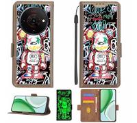 Aroepurt Custodia Comaptibile per Zte Blade A76 5G Case Custodia Cover Supporto Premium in PU[con Pellicola Protettiva HD con durezza 9H] [Blocco RFID][Effetto Luminoso Scuro] LPT-MXX