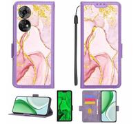 Aroepurt Custodia Comaptibile per ZTE Blade V50 5G 9050n Case Custodia Cover Supporto Premium in PU[con Pellicola Protettiva HD con durezza 9H] [Blocco RFID][Paillettes Dorate + Brillanti] LPT-FDL