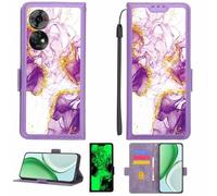 Aroepurt Custodia Comaptibile per ZTE Blade V50 5G 9050n Case Custodia Cover Supporto Premium in PU[con Pellicola Protettiva HD con durezza 9H] [Blocco RFID][Paillettes Dorate + Brillanti] LPT-ZDL