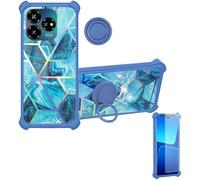 Aroepurt Custodia Comaptibile per ZTE Blade V60 Design Case Custodia [ con 9H HD Vetro Temperato] Cover Supporto PC + Silicone IMDL-LS