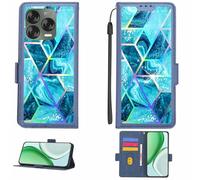 Aroepurt Custodia Comaptibile per ZTE Blade V70 Design z2458 Case Custodia Cover Supporto Premium in PU[con Pellicola Protettiva HD con durezza 9H] [Blocco RFID][Effetto di rifrazione] LPT-LS