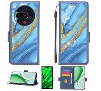 Aroepurt Custodia Comaptibile per ZTE Nubia Focus 2 5G Case Custodia Cover Supporto Premium in PU[con Pellicola Protettiva HD con durezza 9H] [Blocco RFID][Paillettes Dorate + Brillanti] LPT-LDL