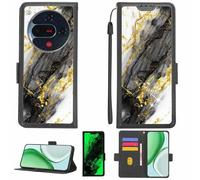 Aroepurt Custodia Comaptibile per ZTE Nubia Focus 2 5G Case Custodia Cover Supporto Premium in PU[con Pellicola Protettiva HD con durezza 9H] [Blocco RFID][Paillettes Dorate + Brillanti] LPT-HDL