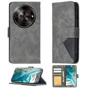 Aroepurt Custodia Comaptibile per ZTE Nubia Focus 2 Ultra 5G Case Custodia Cover Supporto Premium in PU [ con 9H HD Vetro Temperato] BF05 Grey