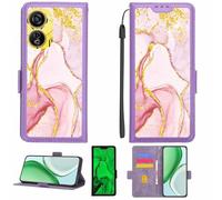 Aroepurt Custodia Comaptibile per ZTE Nubia Neo 3 5G Case Custodia Cover Supporto Premium in PU[con Pellicola Protettiva HD con durezza 9H] [Blocco RFID][Paillettes Dorate + Brillanti] LPT-FDL