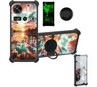 Aroepurt Custodia Comaptibile per Zte Nubia Z70S Ultra Nx737J Case Custodia [ con 9H HD Vetro Temperato] Cover Supporto PC + Silicone YGH-FJ