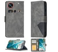Aroepurt Custodia Comaptibile per Zte Nubia Z70S Ultra Nx737J Case Custodia Cover Supporto Premium in PU [ con 9H HD Vetro Temperato] BF05 Grey