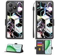 Aroepurt Custodia per Blackview Wave 9C Case Custodia [ con 9H HD Vetro Temperato][Blocco RFID][Luce riflessa dai Colori Vivaci] PTH-HS