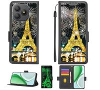 Aroepurt Custodia per Blackview Wave 9C Case Custodia [ con 9H HD Vetro Temperato][Blocco RFID][Paillettes Dorate + Luccicanti] PTH-TT