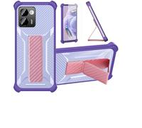 Aroepurt Custodia per Doogee N50 PRO Coque Custodia Case Ibrida [con Protezione dello Schermo in Vetro temperato] [Supporto Magnetico Pieghevole] [Resistente alle Impronte digitali Smerigliato] Viola