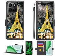 Aroepurt Custodia per Honor 400 Smart Case Custodia [ con 9H HD Vetro Temperato][Blocco RFID][Paillettes Dorate + Luccicanti] PTH-TT