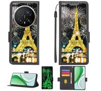 Aroepurt Custodia per Honor Magic8 PRO Case Custodia [ con 9H HD Vetro Temperato][Blocco RFID][Paillettes Dorate + Luccicanti] PTH-TT