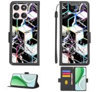 Aroepurt Custodia per Motorola Moto Edge 60s PRO Case Custodia [ con 9H HD Vetro Temperato][Blocco RFID][Luce riflessa dai Colori Vivaci] PTH-HS