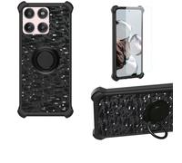 Aroepurt Custodia per Motorola Moto Edge 60s PRO Case Custodia [ con 9H HD Vetro Temperato] Cover Supporto PC + Silicone TZZH-Hei