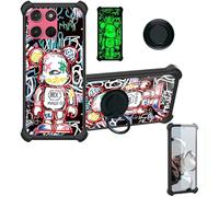 Aroepurt Custodia per Motorola Moto G57 Power Case Custodia [ con 9H HD Vetro Temperato] Cover Supporto PC + Silicone YGH-MXX