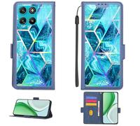 Aroepurt Custodia per Motorola Moto G67 Power 5G Case Custodia [ con 9H HD Vetro Temperato][Blocco RFID][Luce riflessa dai Colori Vivaci] PTL-LS