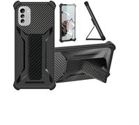 Aroepurt Custodia per Nokia G60 5G Cover Custodia Case Ibrida [con Protezione dello Schermo in Vetro temperato] [Supporto Magnetico Pieghevole] [Resistente alle Impronte digitali Smerigliato] Nero