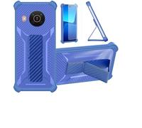 Aroepurt Custodia per Nokia X20 Cover Custodia Case Ibrida [con Protezione dello Schermo in Vetro temperato] [Supporto Magnetico Pieghevole] [Resistente alle Impronte digitali Smerigliato] Blu