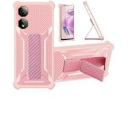 Aroepurt Custodia per Nubia Neo 2 5G Coque Custodia Case Ibrida [con Protezione dello Schermo in Vetro temperato] [Supporto Magnetico Pieghevole] [Resistente alle Impronte digitali Smerigliato] Rosa