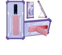 Aroepurt Custodia per Oneplus 7 PRO Coque Custodia Case Ibrida [con Protezione dello Schermo in Vetro temperato] [Supporto Magnetico Pieghevole] [Resistente alle Impronte digitali Smerigliato] Viola