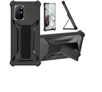 Aroepurt Custodia per Oneplus 8T Cover Custodia Case Ibrida [con Protezione dello Schermo in Vetro temperato] [Supporto Magnetico Pieghevole] [Resistente alle Impronte digitali Smerigliato] Nero