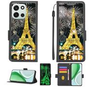 Aroepurt Custodia per OnePlus Turbo 6 Case Custodia [ con 9H HD Vetro Temperato][Blocco RFID][Paillettes Dorate + Luccicanti] PTH-TT