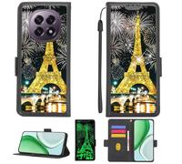 Aroepurt Custodia per Oppo A6 Plus 5G Case Custodia [ con 9H HD Vetro Temperato][Blocco RFID][Paillettes Dorate + Luccicanti] PTH-TT