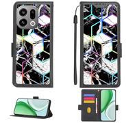 Aroepurt Custodia per Oppo Find X9 Case Custodia [ con 9H HD Vetro Temperato][Blocco RFID][Luce riflessa dai Colori Vivaci] PTH-HS