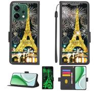 Aroepurt Custodia per Oppo Reno14 5G Case Custodia [ con 9H HD Vetro Temperato][Blocco RFID][Paillettes Dorate + Luccicanti] PTH-TT