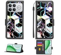 Aroepurt Custodia per Poco F8 Ultra Case Custodia [ con 9H HD Vetro Temperato][Blocco RFID][Luce riflessa dai Colori Vivaci] PTH-HS