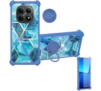 Aroepurt Custodia per Poco M8 5G Case Custodia [ con 9H HD Vetro Temperato] Cover Supporto PC + Silicone IMDL-LS