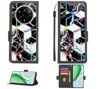 Aroepurt Custodia per Realme 14 PRO+Plus Case Custodia [ con 9H HD Vetro Temperato][Blocco RFID][Luce riflessa dai Colori Vivaci] PTH-HS