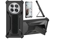 Aroepurt Custodia per Tecno Camon 30 Cover Custodia Case Ibrida [con Protezione dello Schermo in Vetro temperato] [Supporto Magnetico Pieghevole] [Resistente alle Impronte digitali Smerigliato] Nero