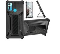Aroepurt Custodia per Tecno Spark 7t Cover Custodia Case Ibrida [con Protezione dello Schermo in Vetro temperato] [Supporto Magnetico Pieghevole] [Resistente alle Impronte digitali Smerigliato] Nero