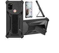 Aroepurt Custodia per Wiko View 5 Cover Custodia Case Ibrida [con Protezione dello Schermo in Vetro temperato] [Supporto Magnetico Pieghevole] [Resistente alle Impronte digitali Smerigliato] Nero