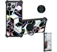 Aroepurt Custodia per ZTE Blade A36 Z2472 Case Custodia [ con 9H HD Vetro Temperato] Cover Supporto PC + Silicone IMDH-HS