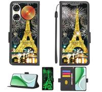 Aroepurt Custodia per ZTE Nubia Music PRO Z2460 Case Custodia [ con 9H HD Vetro Temperato][Blocco RFID][Paillettes Dorate + Luccicanti] PTH-TT