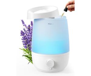 AROEVE 2,5L Riempimento dall'alto, Umidificatore Ambiente, 25 ore Autonomia | 28 dB, Diffusore di Oli Essenziali, 7 LED Regolabili, Emissione di Nebbia a Ultrasuoni 250 ml/h, per bebè, Piante & Casa