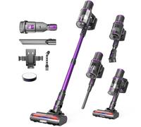 AROEVE DH-XCD05, Aspirapolvere Senza Fili Potente, 500W/45KPA/60Min Scopa Elettrica Senza Fili con Display LED Smart, modalità Automatica, Filtro 7 Stadi, Motore Brushless, Viola, 500 W, 1 Liter