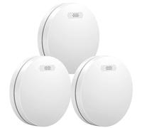 Aroha Link Rilevatore di Fumo/Calore Collegabile - Batteria da 10 Anni, Sensore Fumo Interconnesso - Allarme Anticendio - 3 pezzi