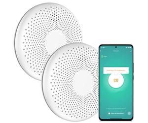 Aroha Smart Connect Rilevatore Di Fumo E Monossido Di Carbonio WiFi - Batteria Da 10 Anni - Allarme Antincendio & Monossido Carbonio - 2 pezzi
