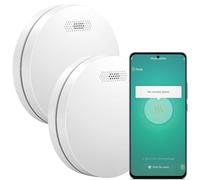 Aroha Smart Connect Rilevatore di Fumo WiFi - Batteria da 10 Anni, Sensore Fumo WiFi Con App Tuya & Smartlife - Allarme Anticendio - 2 pezzi