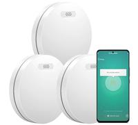 Aroha Smart Connect Rilevatore di Fumo WiFi - Batteria da 10 Anni, Sensore Fumo WiFi Con App Tuya & Smartlife - Allarme Anticendio - 3 pezzi