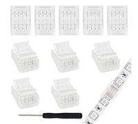 Aroidful 10 Pezzi Connettori LED Strisce 4 Pin 10mm Connettore Striscia LED Senza Saldatura Con Cacciavite Connettore LED a 4 Pin per Striscia LED SMD RGB 5050 3528（Collegamento di Striscia e Band）