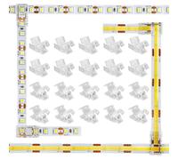 Aroidful 20 Pezzi LED Connettore Set, 2 Pin 8mm T/L Tipo Connettore LED COB/SMD Connettore Trasparente, Connettore Luce Striscia e Cavo di Estensione Senza Punto Oscuro per 2835 LED Striscia