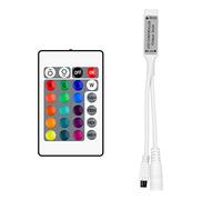 Aroidful 4 Pin Mini Controller LED IR RGB 5V-24V Telecomandi Wireless IR a 24 Tasti DC Dimmer Controllo Wireless Controller per Strisce LED SMD 3528 5050 5630