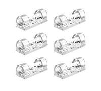 Aroidful 80 Pezzi Clips Fermacavi Autoadesivi Organizer per Cavi Montaggio a Parete Morsetto per Cavi Ganci di Fermacavi Autoadesivi Cavo con Cuscinetti Adesivi per Cavo Scrivania (Trasparente)