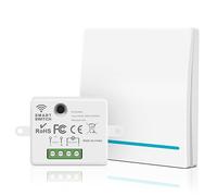 Aroidful Interruttore da Parete ,Interruttori senza Fili, Interruttore Intelligente Wireless RF 433MHz con Ricevitore, Nessun Cablaggio Richiesto, Bianco