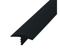 Aroilder Modanatura in gomma a T, adatta a bordi da 2,5 cm, per bordi di mensole, stampaggio a T centrale per tavoli, striscia di transizione del pavimento, macchine da gioco e arcade decorative, nero